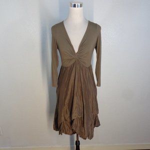 Agatha Lu Made In Italy Tiered Midi Dress Size Medium Brown